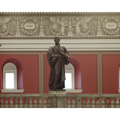 Main Reading Room. Portrait Statue Of Henry Along The Balustrade. Library Of Congress Thomas...