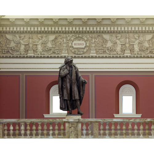 Main Reading Room. Portrait Statue Of Beethoven Along The Balustrade. Library Of Congress Thomas...