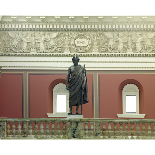 Main Reading Room. Portrait Statue Of Homer Along The Balustrade. Library Of Congress Thomas...