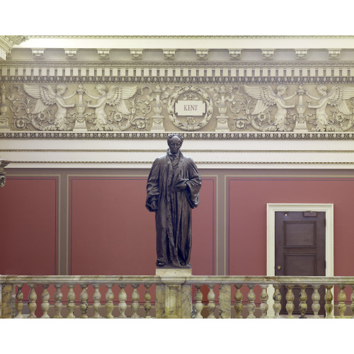 Main Reading Room. Portrait Statue Of Kent Along The Balustrade. Library Of Congress Thomas...