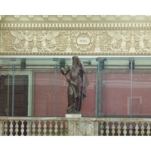 Main Reading Room. Portrait Statue Of Moses Along The Balustrade. Library Of Congress Thomas...