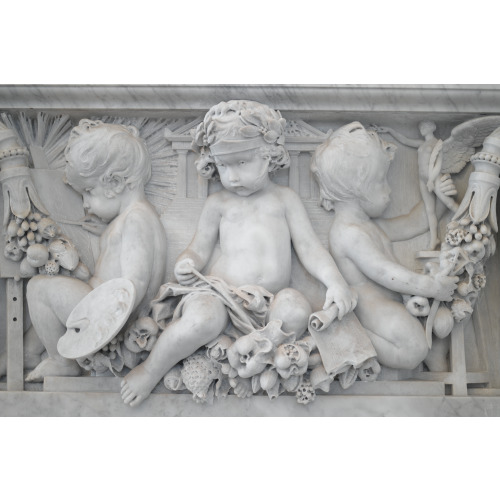 Great Hall. Balustrade Ornamented With Three Cherubs Representing The Fine Arts On The Grand...