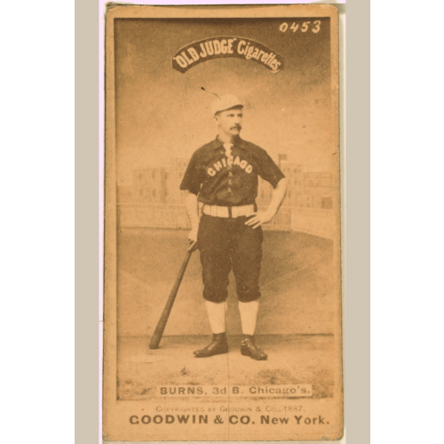 Thomas Burns, Chicago White Stockings, Baseball Card Portrait, 1887