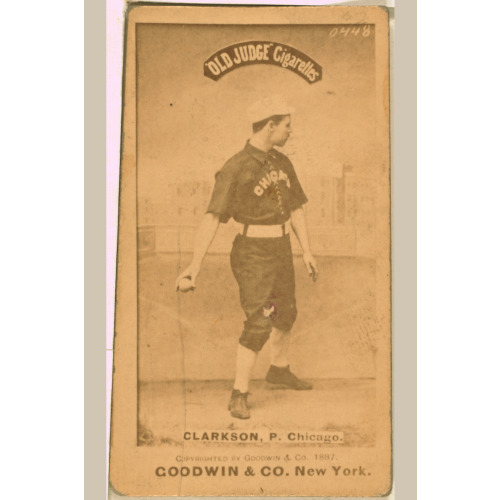 John Clarkson, Chicago White Stockings, Baseball Card Portrait 3, 1887