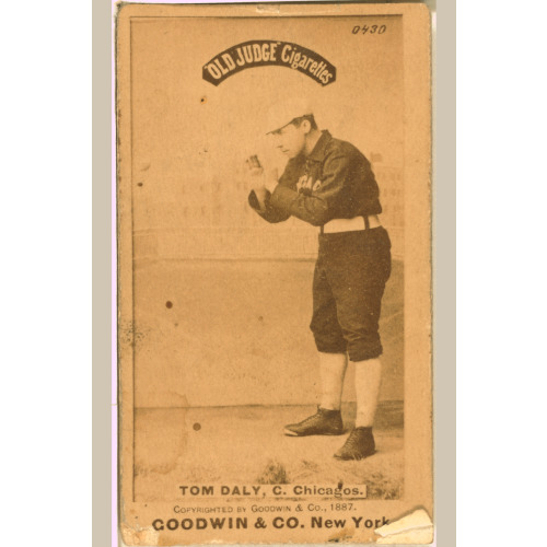 Tom Daly, Chicago White Stockings, Baseball Card Portrait, 1887