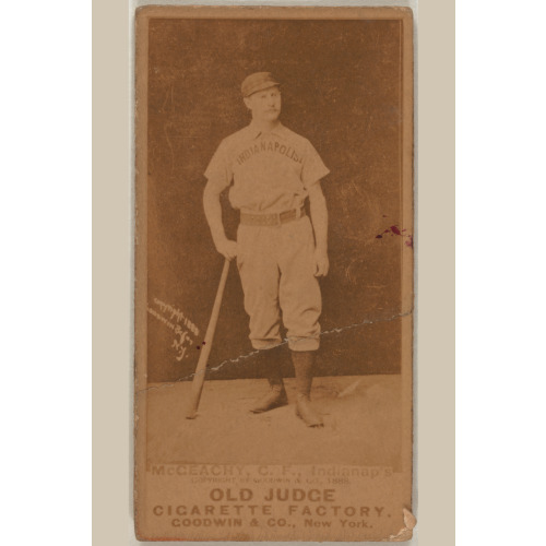 Jack Mcgeachy, Indianapolis Hoosiers, Baseball Card Portrait, 1887