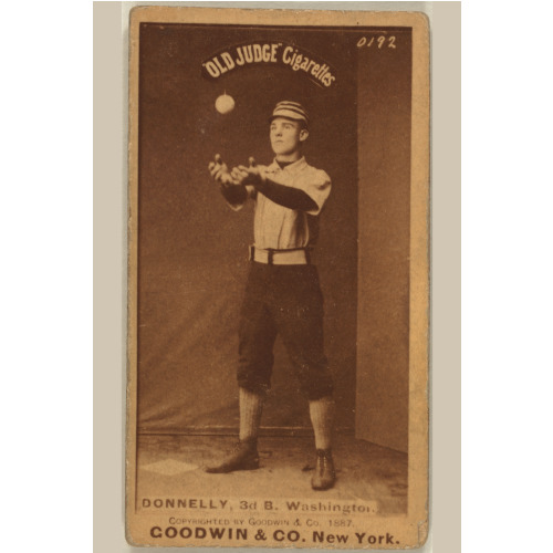 Jim Donnelley, Washington Statesmen, Baseball Card Portrait, 1887