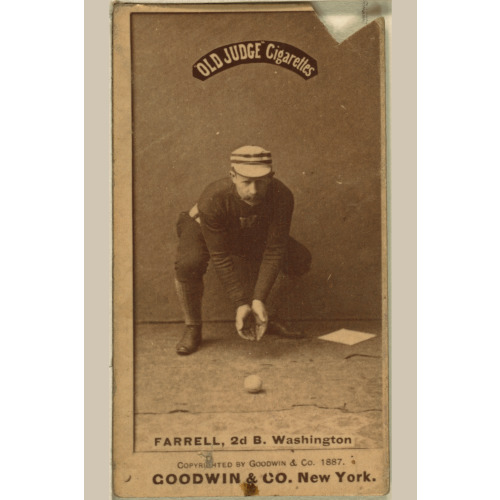 Jack Farrell, Washington Statesmen, Baseball Card Portrait 1, 1887