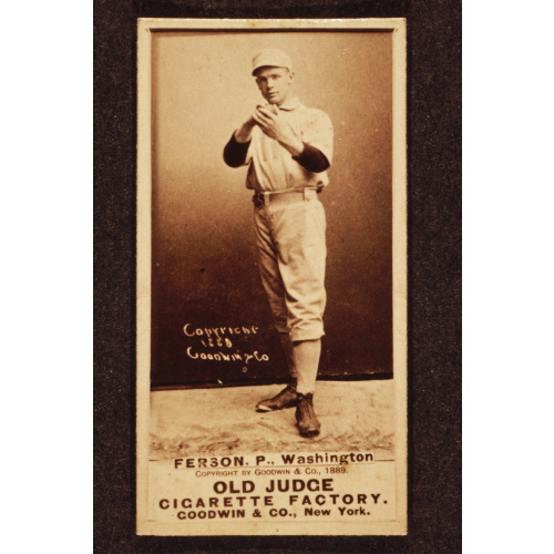 Alex Ferson, Washington Statesmen, Baseball Card Portrait, 1887