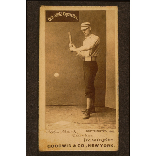 Connie Mack, Washington Statesmen, Baseball Card Portrait, 1887