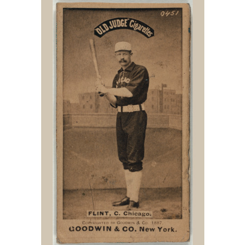 Silver Flint, Chicago White Stockings, Baseball Card Portrait, 1887