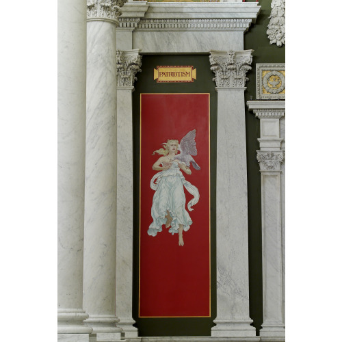 Great Hall, Second Floor, South Corridor. Pompeiian Panel Depicting Patriotism, By George W...