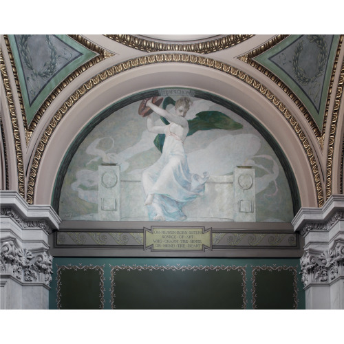 Northwest Corridor, First Floor. Mural Depicting The Muse Terpsichore (Dancing), By Edward...