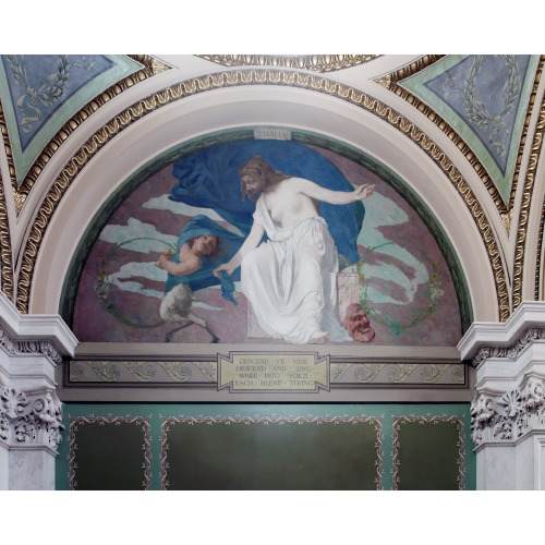 Northwest Corridor, First Floor. Mural Depicting The Muse Thalia (Comedy And Bucolic Poetry), By...
