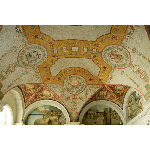 East Corridor, Great Hall. Vault Mosaic With Center Trophy Representing Architecture (Latrobe...