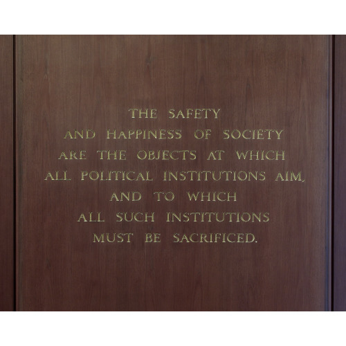 Memorial Hall. Quotation From James Madison, Beginning The Safety And Happiness Of Society ...