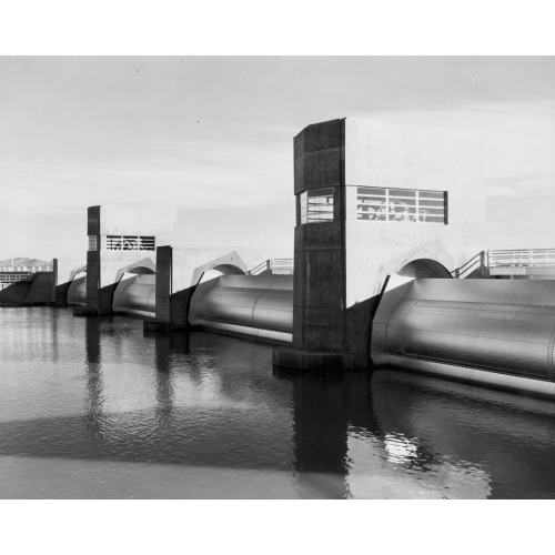 Imperial Dam, At The All-American Canal Headgates, Calif., Feb. 1939 - Upstream View Of The...
