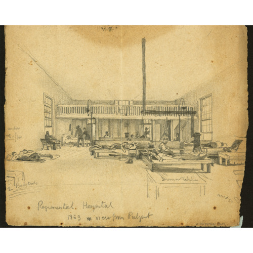 Regimental Hospital 1863 - View From Pulpit Regimental Hospital 1863 - View From Entrance., 1863