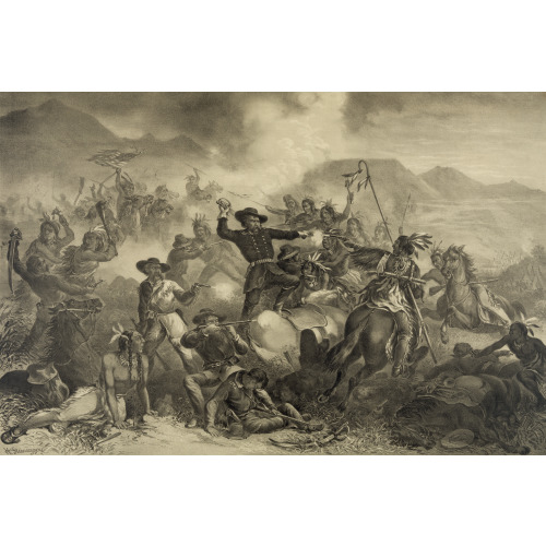 General Custer's Death Struggle, Battle Of Little Big Horn, 1878
