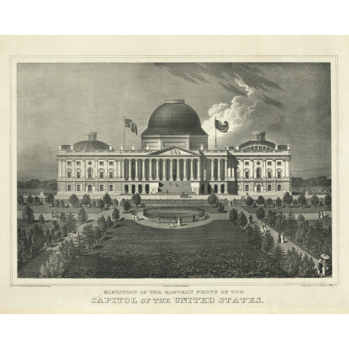 Elevation, Eastern Front Of Capitol Of The United States, 1839