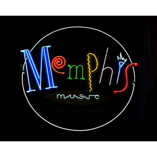 Memphis Music Neon Sign, Beale Street, Memphis