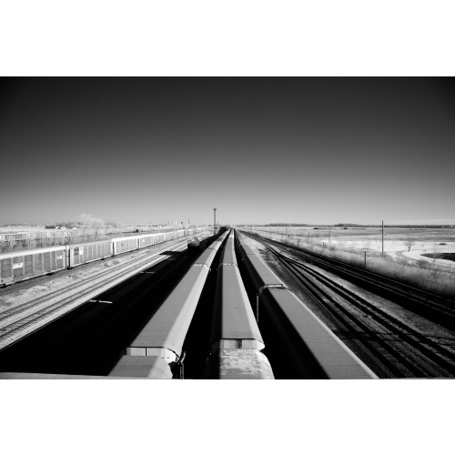 Long Trains, Western United States Skyline In Nebraska