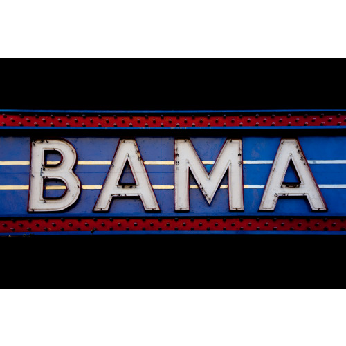 Detail Of Bama Theatre Sign In Tuscaloosa, Alabama, 2010