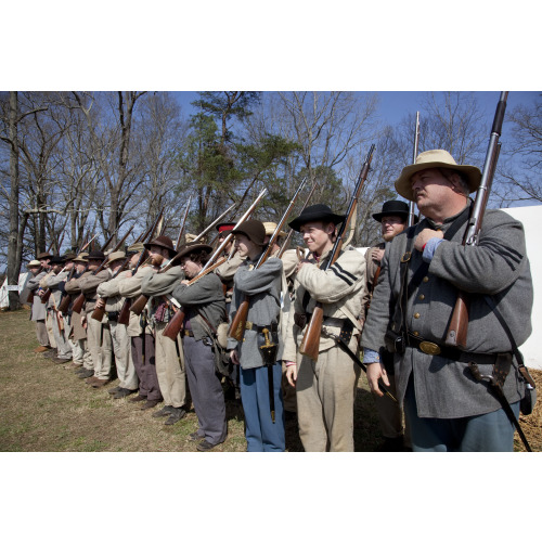 Reenactment, Civil War Siege of April 1862, Alabama, View 1