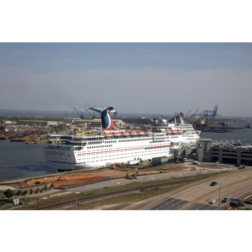 Ships Cruise The Harbor At The Mobile, Alabama Port, View 2