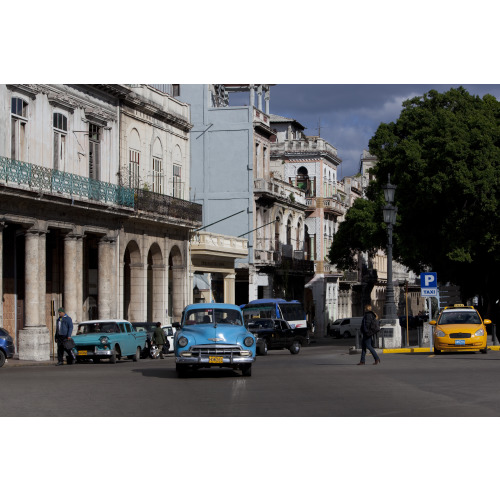 Vintage Cars Are Everywhere On The Paseo De Marti (Del Prado), Havana, Cuba, 2010