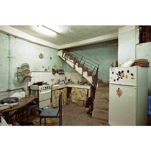 Interior Kitchen Of A Small Home In Old Havana, Cuba