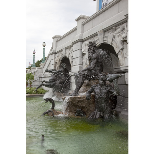Neptune Fountain Located In Front Of The Thomas Jefferson Building At The Library Of Congress...