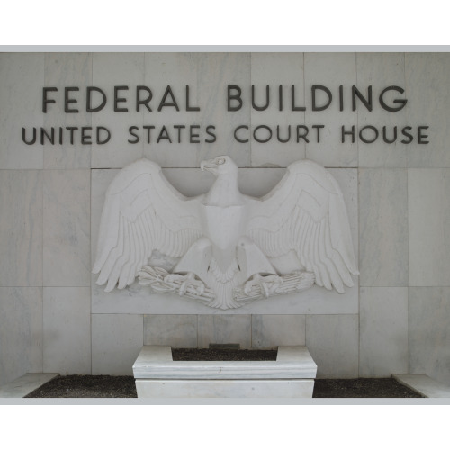 Sculpture Eagle Full View, Federal Building And U.S. Courthouse, Harrisburg, Pennsylvania, 2007