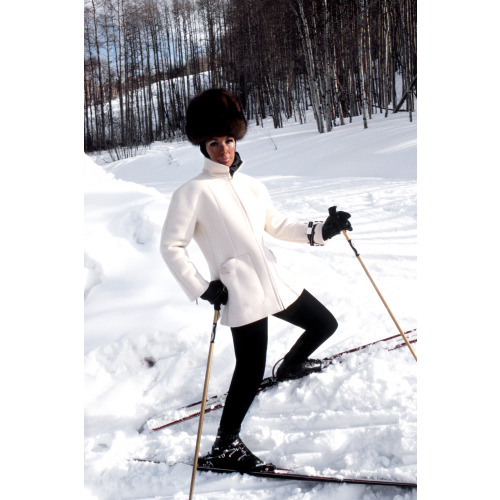 Ann Bonfoey Taylor On Skiis, Wearing White Jacket