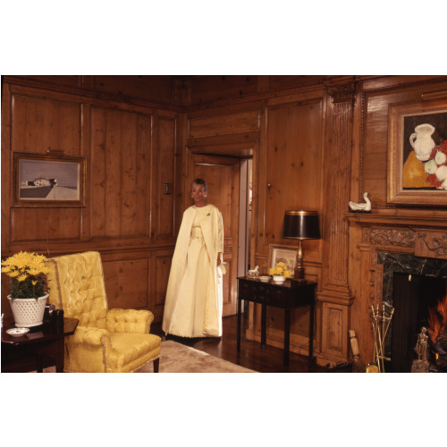 Ann Bonfoey Taylor Wearing A Formal Dress, Standing In Doorway Of A Room At Her Denver Home, 1967