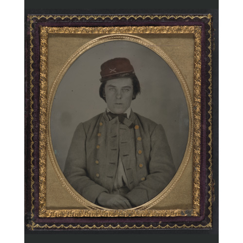 Unidentified Artillery Soldier In Confederate Uniform And Kepi Hat, circa 1861