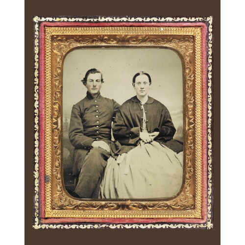 Soldier in Union Uniform with Woman, circa 1861
