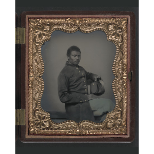 Unidentified African American Soldier In Union Uniform, circa 1863