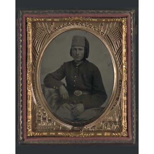 Unidentified Soldier Of Company F, 34th Ohio Infantry Regiment Or Piatt's Zouaves, circa 1861