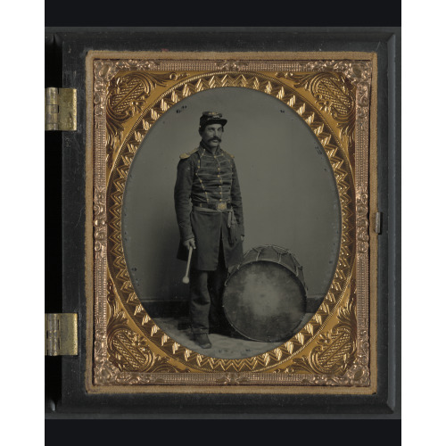 Unidentified Soldier In Union Uniform With Bass Drum, circa 1861