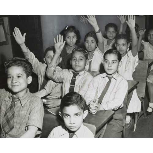 Group Of Puerto Rican Children In C Class, 1947