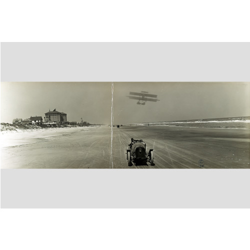 Cars On Beach, Airplane, Daytona Beach, Florida, 1911, View 1