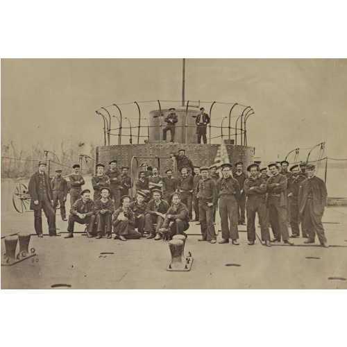 Crew On Deck Of Monitor Lehigh, James River, Virginia, circa 1861