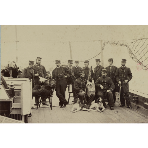 Officers On Deck Of U.S. Gunboat Miami, circa 1861