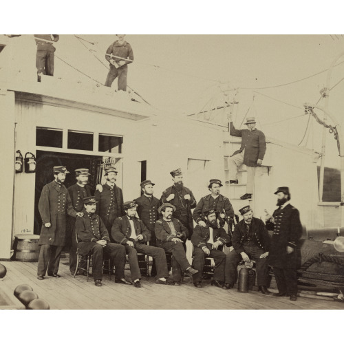 Officers On Deck Of U.S. Gunboat Commodore Barney, circa 1861