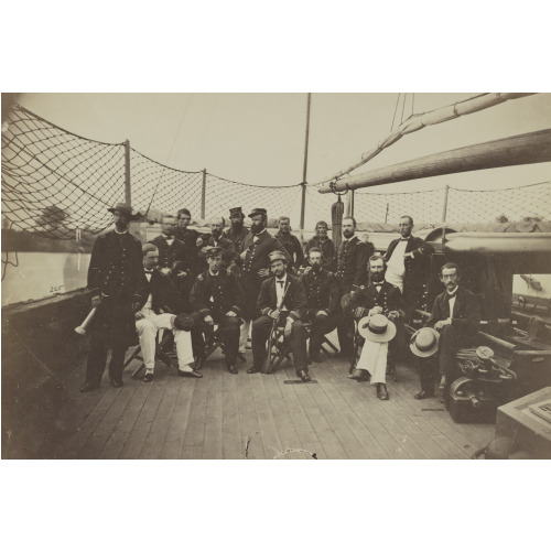 Officers On Deck Of U.S.S. Mendota, James River, Va., circa 1861