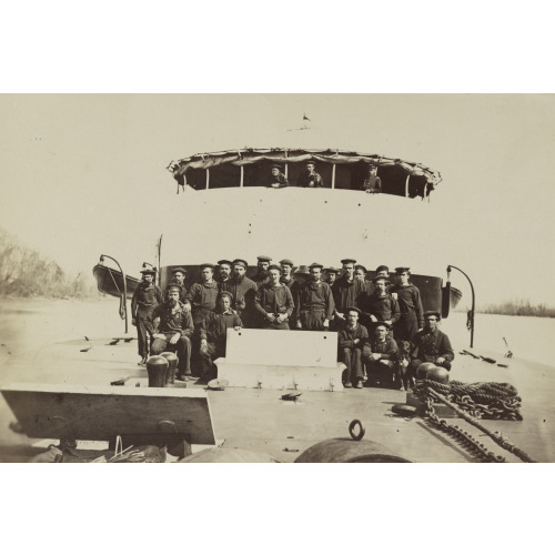 Crew On Deck Of Monitor Saugus, James River, Virginia, circa 1861