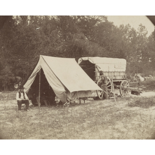 Field Battery Wagon And Camp, Military Telegraph Corps, circa 1864