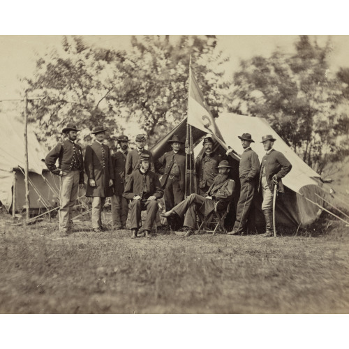 Bv't. Major General D. Mcm. i.e. Mcmurtrie Gregg And Staff, circa 1861