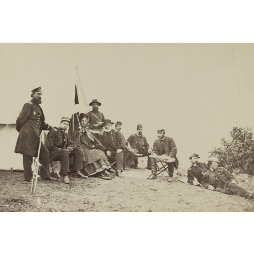 Kate Chase Sprague, Gen. J. J. Abercrombie and Staff, circa 1861